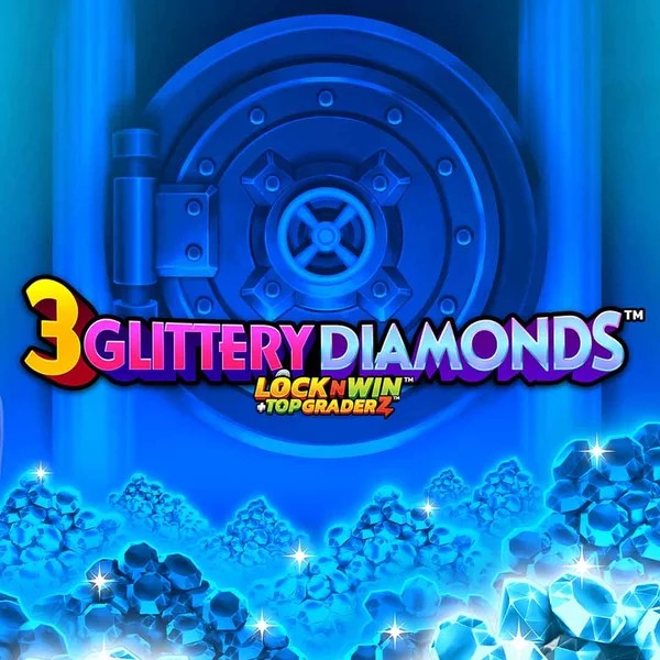 3 Glittery Diamonds logo by PearFiction Studios at Slotmonkey Casino